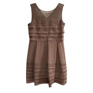 YA Los Angeles Women's Large Beige Sleeveless‎ Layered Party Dress